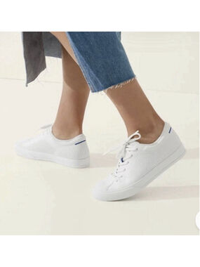 Rothy's The Lace Up Sneaker in White Women's Size 6 Preppy Luxury Sporty $169